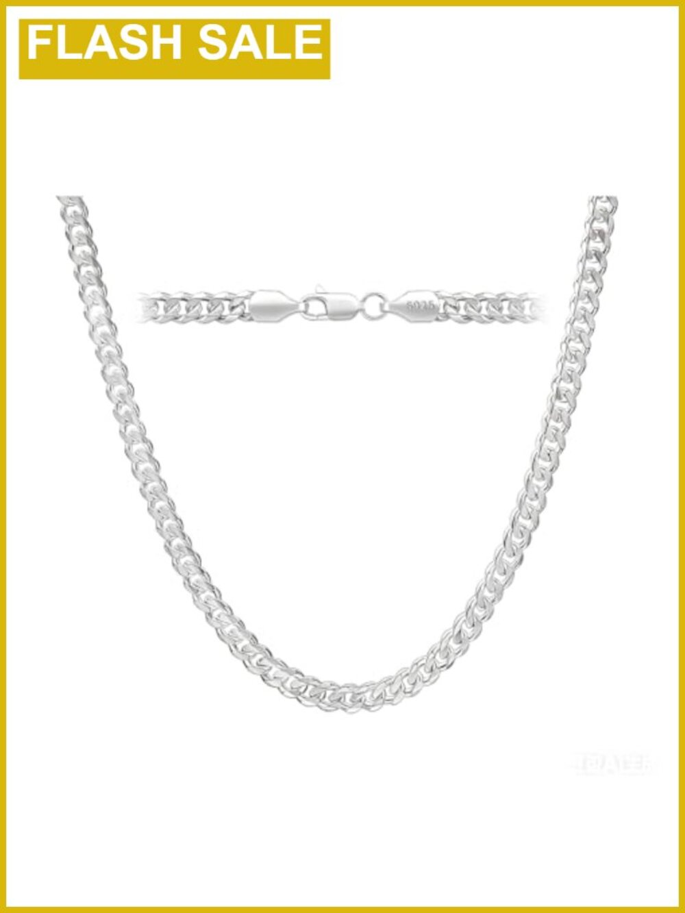 Meeran 5mm Cuban Link Chain Necklace 925 Sterling Silver Men Women Jewelry